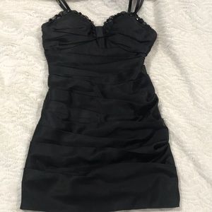 Black strapless dress